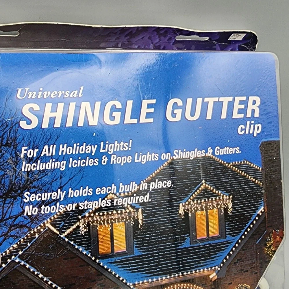 104 CT Universal Shingle Gutter Clip Holiday Mini Rope C7 C9 Light String Hanger